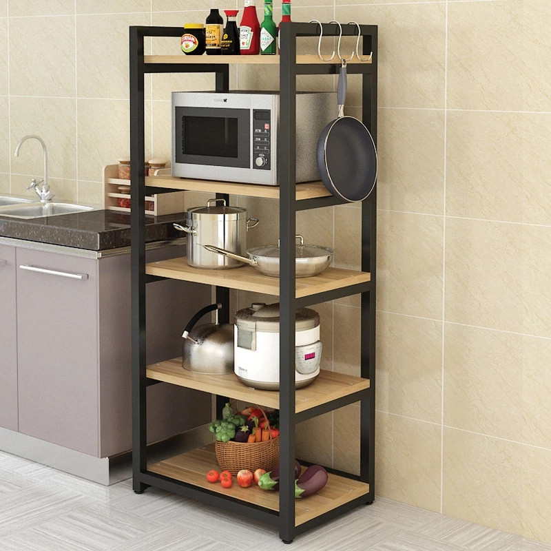 kệ nh&agrave; bếp sắt mặt gỗ